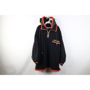 Vtg 90s Y2K Boss Streetwear Mens XL Distressed Baggy Fleece After Hood Jacket